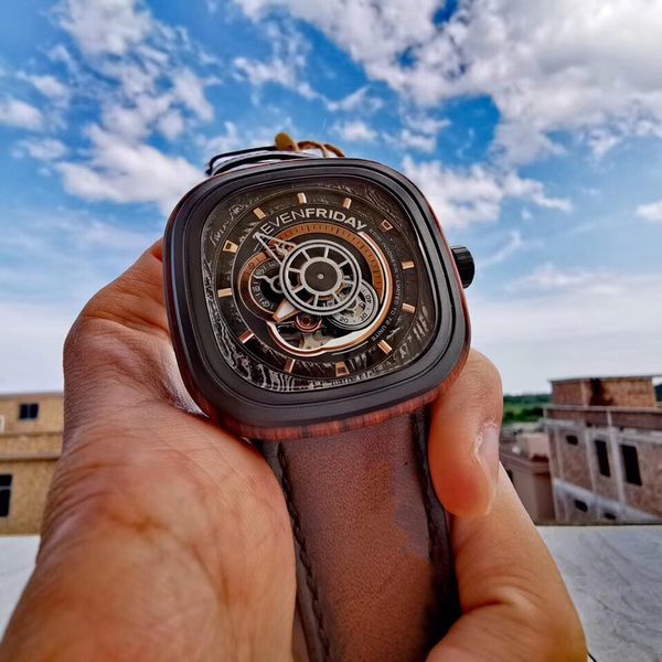 Vendita calda 2023 più recente moda SevenFriday orologi marca Wuman orologio serie P P2B / 05 orologio meccanico automatico da uomo orologi movimento Miyota