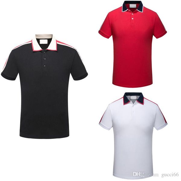 

italy fashion classic luxury designer brand new men polo t shirts short sleeve embroidery letter mens polos 3xl, White;black