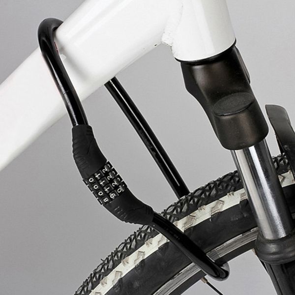 

universal bicycle cable lock code 4 digit password combination steel wire anti-theft electric cable lock with mount bracket