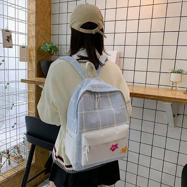 

school bags for teenage girls women's fashion simple style large capacity canvas backpack shoulder bag rugzak vrouwen #j4s