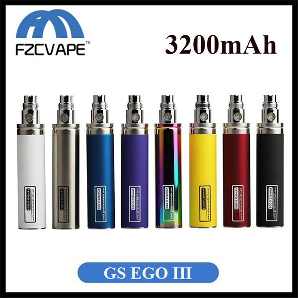 

Оригинальный GreenSound GS EGO III батарея 3200mAh огромная емкость 8 цветов один пакет Vape Pen DHL EMS