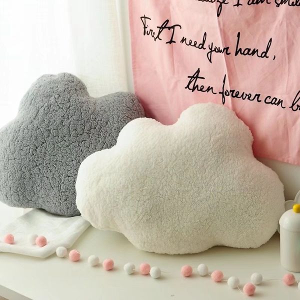 

60*45cm kawaii plush cloud floor pillow soft cloud stuffed plush toy pure coral fleece seat cushion for baby kids dolls