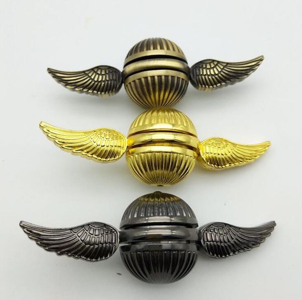 

New harry potter golden nitch fidget pinner metal copper cupid angel wing decompre ion toy hand pinner finger gyro piral