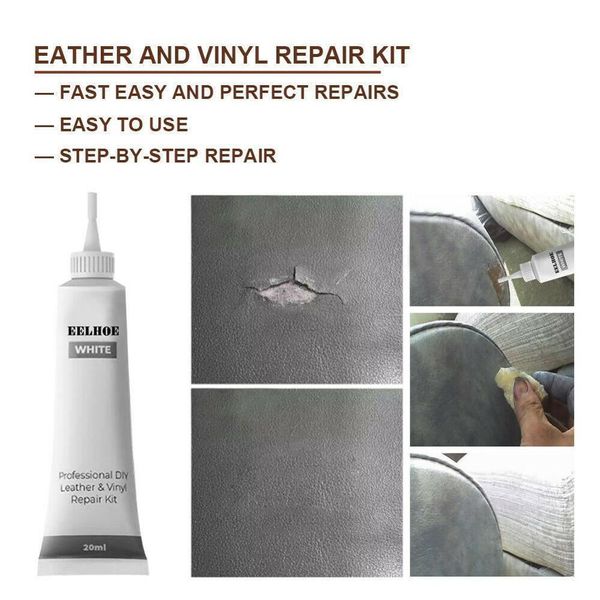 

car reconditioning cream black white leather and vinyl repair kit - furniture couch car seats sofa coats holes repair cream 20ml