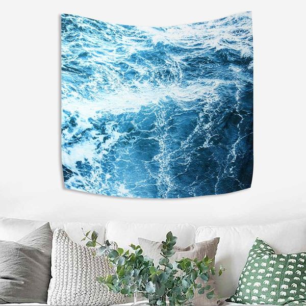 

150x130cm wave wall hanging гобелен полиэстер tapisserie баннер общежитие обложка йога throw одеяло пляжное полотенце спальня home decor