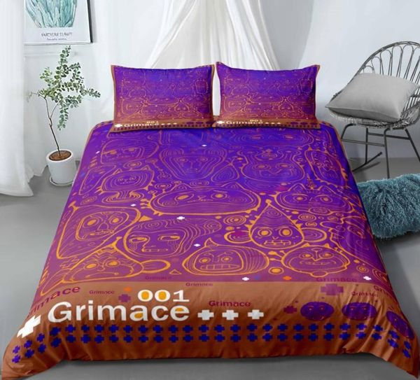 

abstract art alie grimace cross bedding set bedroom decor doona purple background hypoallergenic 1pc duvet cover with pillowcase