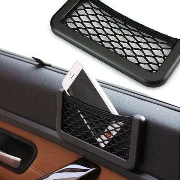 

new black car vehicle storage mesh nets resilient string bag phone holder pocket organizer for universal vehicles