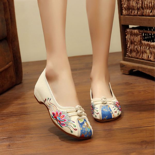 

handmade shoes women's casual cotton fabric embroidered ballet flats slip on handmade ladies canvas embroidery shoes chaussures femme, Red;white