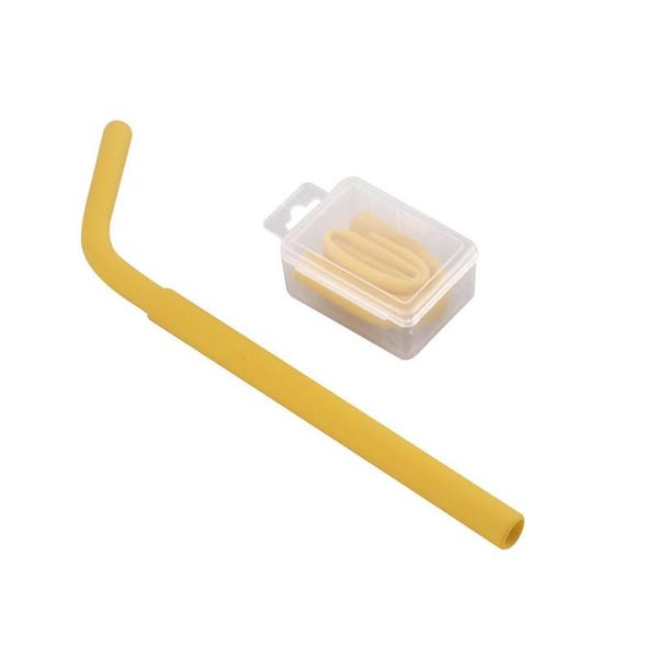 

food grade silicone tube travel portable silicone folding straw juice drink straw kitchen bar drinking tool