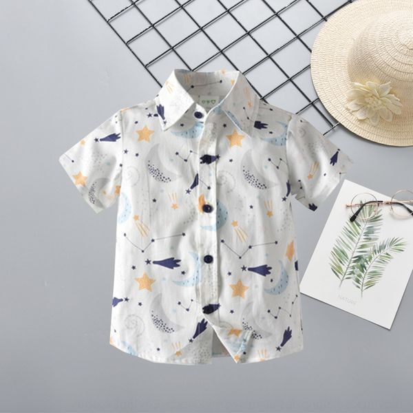 

fj5i2 2020ins boy baby cotton short-sleeved large and small children cartoon cardigan 2020ins boy baby cotton short-sleeved large shirt shir, White;black