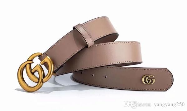 

new designer luxury belt men and women fashion casual belt black coffee belt height quality gold smooth buckle, Black;brown