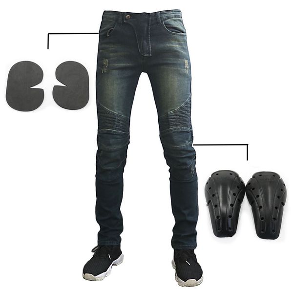 

motorcycle racing jeans trousers w/4 protective gear pads denim biker retro pants combat pants stylish riding jeans windproof