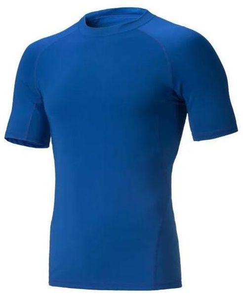 

2019 men's tight clothes running short-sleeved quick-drying t-shirt 310, Black;blue