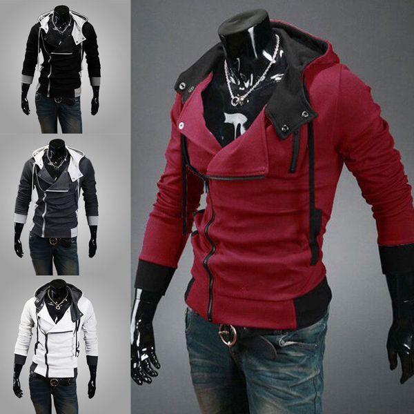 

2018 new fashion patchwork men slim pullover hoodie warm fleeces hooded sweatshirt coat outwear m-3 xl, Black;brown