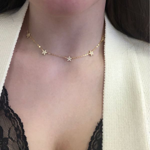 

2019 sale fine 925 sterling silver cute star choker charm necklace with tiny cz for women new fashion christmas gift jewelry
