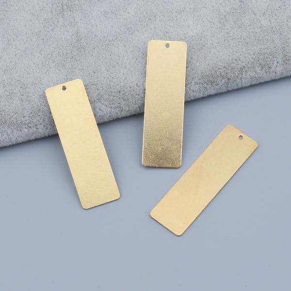 

20pcs 11x36mm 12x40mm raw brass blank rectangle hanging tags charms pendant for stamping jewelry findings wedding gift tags, Silver