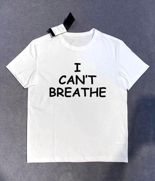 

i cant breathe шею с коротким рукавом лето круглый шеи футболку, White;black