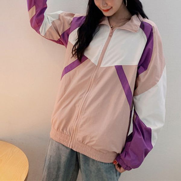 

designer brand mens womens jackets spring autumn windbreaks active outerwear zipper lapel neck purple white pink jacket b101613v, Black;brown