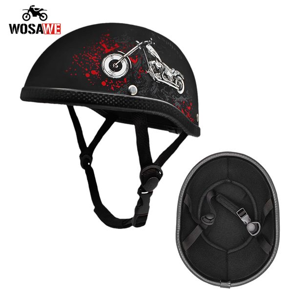 

wosawe motorcycle half helmet visor earmuff ear protection helmet scooter vintage retro vintage motobike