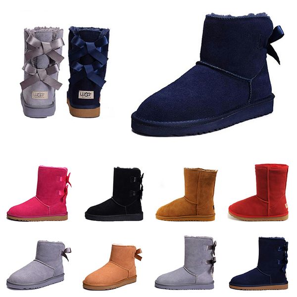 

2019 fashion women australia wgg kneel ankle half boots black grey chestnut red designer women girl popular winter snow boots size 36-41