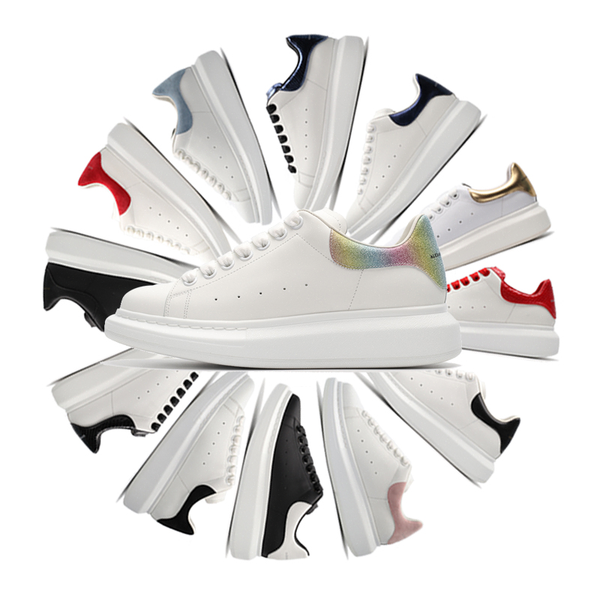 

with box alexanders oversized new queens ultra mc sneakers leather platform low cut homme femme scarpe donna casual shoes size 3910f#, Black