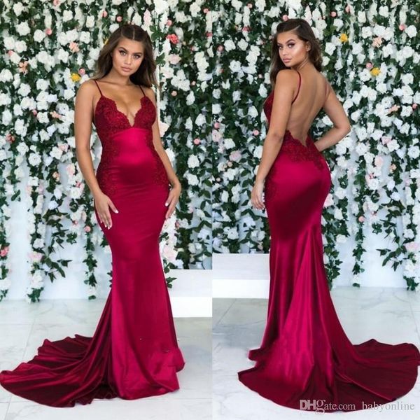 Dress Dress Sexy Sexy Sirena Abiti da ballo Nuovi Spaghetti Straps Backless Senza Maniche Abiti da sera Formale Abiti da sera economici Abito elegante