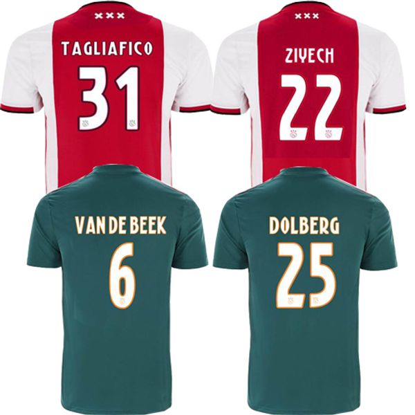 

Top Quality Ajax RED&white home soccer jersey 19-20 AWAY Jersey 2019 2020 CRUYFF KLAASSEN DOLBERG NOURI Football shirts maillot ajax