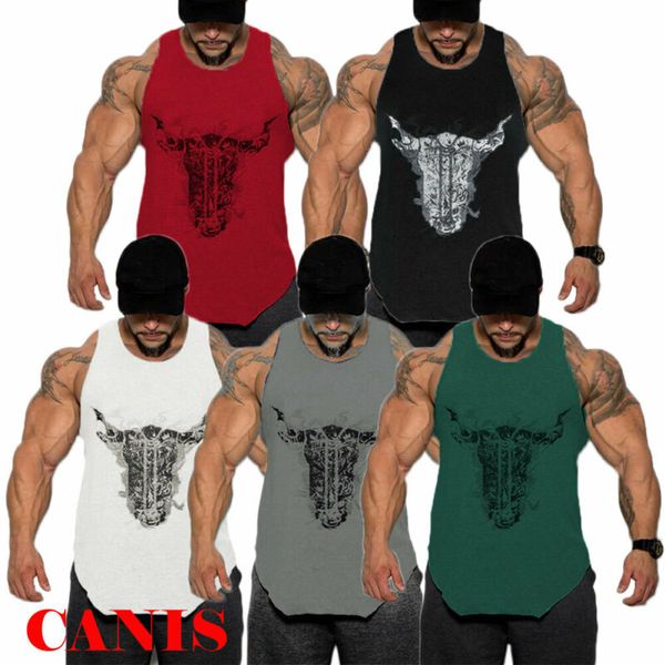 

new trendy gym mens muscle muscle bodybuilding sleeveless shirt tank bodybuiding sport fitness stringer athletic vest bull