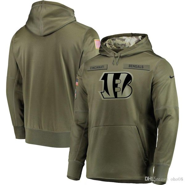 

mens cincinnati bengals sweatshirt olive salute to service sideline therma performance pullover hoodie, Blue;black
