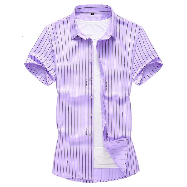 

2019 zomer mode nieuwe mannen casual korte mouwen gestreept shirt/mannen slim revers business shirt, White;black