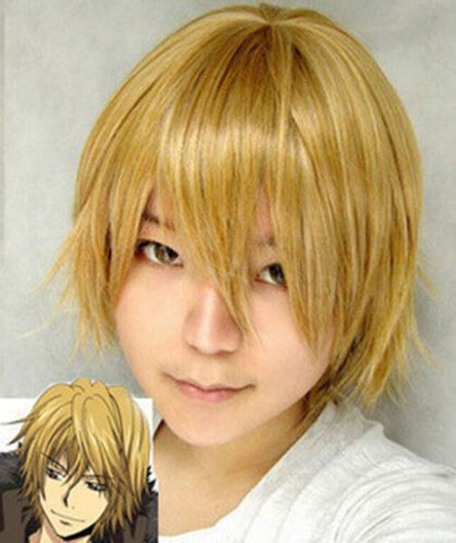 

cosplay wig party cos short blonde straight anime animation art wigs, Black