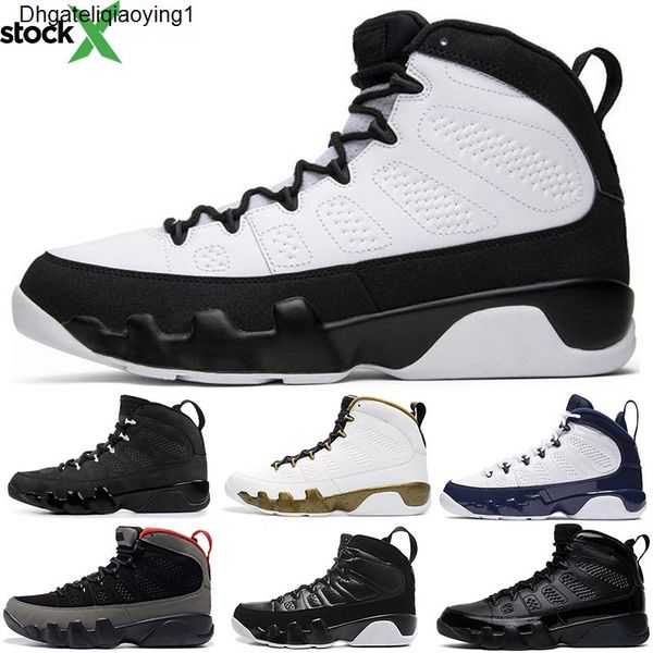 

9 9s mens basketball shoes dream it do it unc space jam statue anthracite city of flight la bred trainer sporta sneakers 7-13, Black