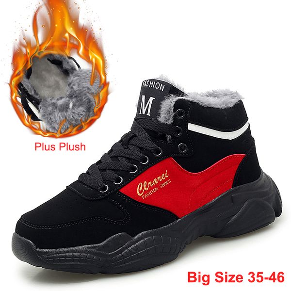 

winter men's running shoes couple fashion sneakers high footwear male warm plush sport shoes zapatos de hombre