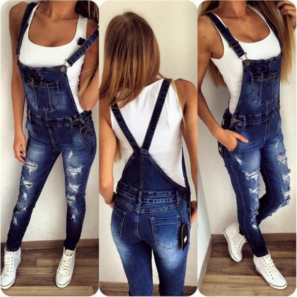 

stylish overall stretch jeans women high waist skinny pencil blue denim pants ripped hole fashion jeans student girlfriend