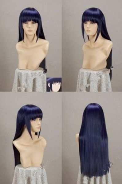 

narutos shippuden hinata hyuga blue&black mixed cosplay wig
