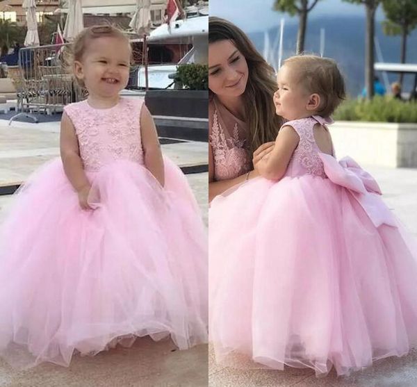 

новый прекрасный розовый маленькие девочки театрализованное платья jewel шеи вырезать обратно лук бальное платье рождественские платья дети, White;red