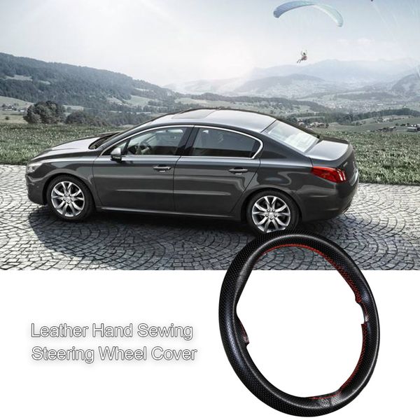 

diy leather steering wheel cover four seasons universal hand sewing leather car handle