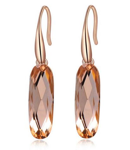 

для женщин ювелирные изделия розовое золото цвет циркония кристалл серьги нежный свадебный подарок обручальные pendientes, Silver