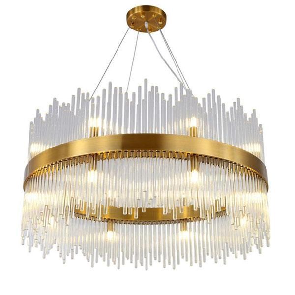 

modern chandelier lighting for living room round glass light fixtures living dining room gold-bronze led lustres de cristal