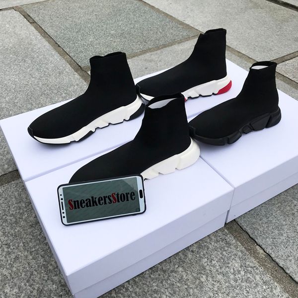 

with box 2020 new speed trainer socks shoes fashion designer shoes triple black oreo red flat men women casual shoes sport