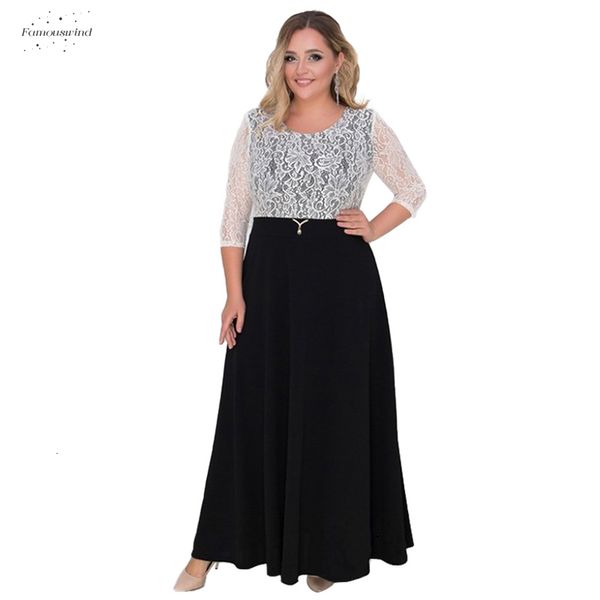 

кружева платья лоскутное с длинным рукавом 6xl женщины платье размер макси платье плюс размер sexy party dress a line большой 5xl, Black;gray