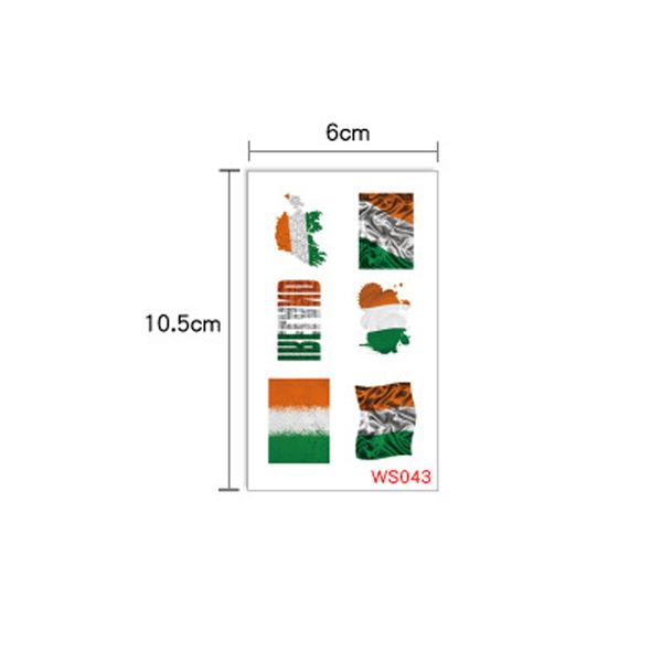 Acheter Stickers De Tatouage Irlandais étanches St Patrick Day Drapeau Trèfle Drapeau Autocollant De Tatouage Encre Autocollant Multi Couleur Beauté