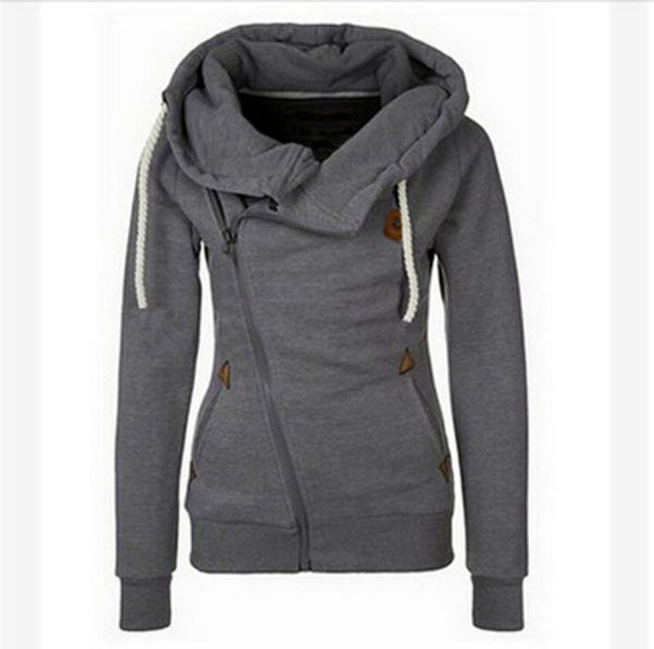 

new arrival autumn winter solid women hoodies sweatshirt zipper design hoody thicken hoodie tracksuit women 2019 sale, Black