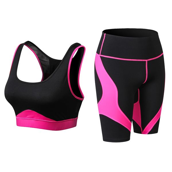 

fitness clothing women sport suit sport bra and tight shorts yoga set gym suits female wear workout clothes women, White;red