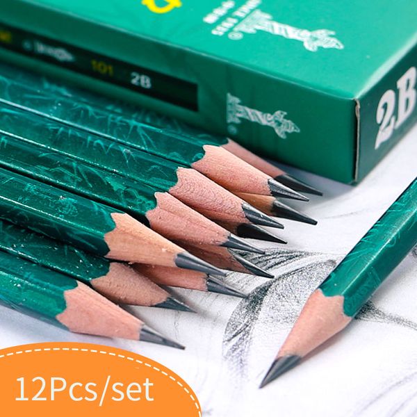 

12pcs drawing pencil 2h/hb/2b/3b/4b/5b/6b/8b sketch pencils wood handle writing pen for student painting stationery art supplies