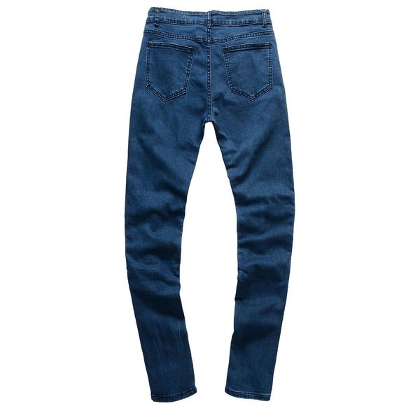 

spliced jeans pants men blue denim trousers pleated street wear