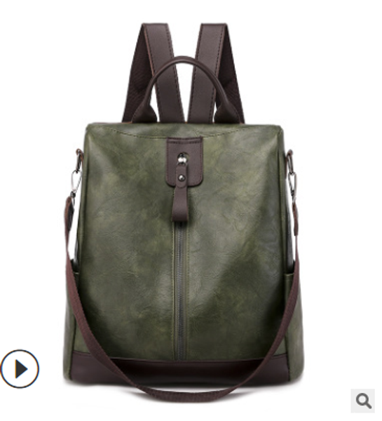 

new anti-theft double shoulder bag women's backpack soft leather single shoulder messenger bag short journey