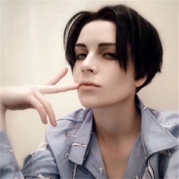 2020 Spot Fashion Men S Short Straight Black Hair Chemical Fiber