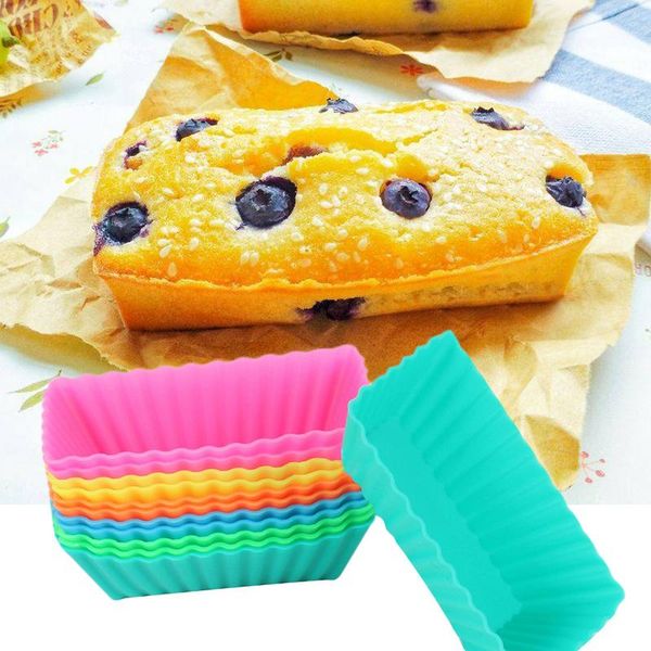 

12 pcs -grade silicone muffin cake mold rectangular muffin moulds cup brownie pudding jelly chocolate soap mould 2019 new