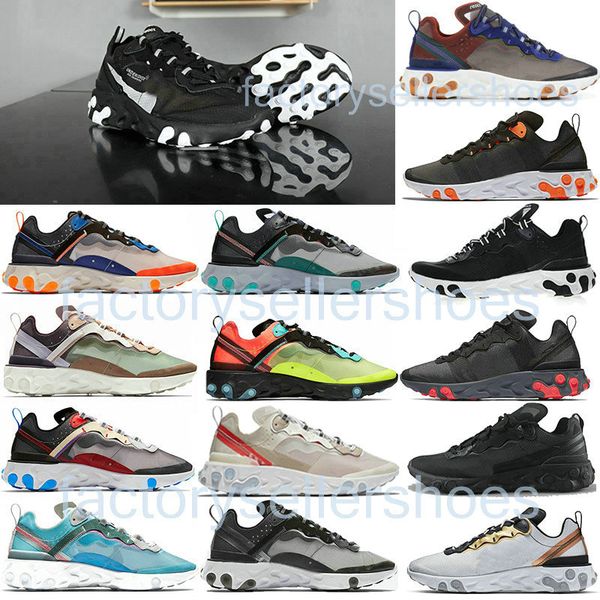 

new tour yellow react element 55 87 mens running shoes men women orange peel sail triple black white taped seams bluetrainers sports sneaker